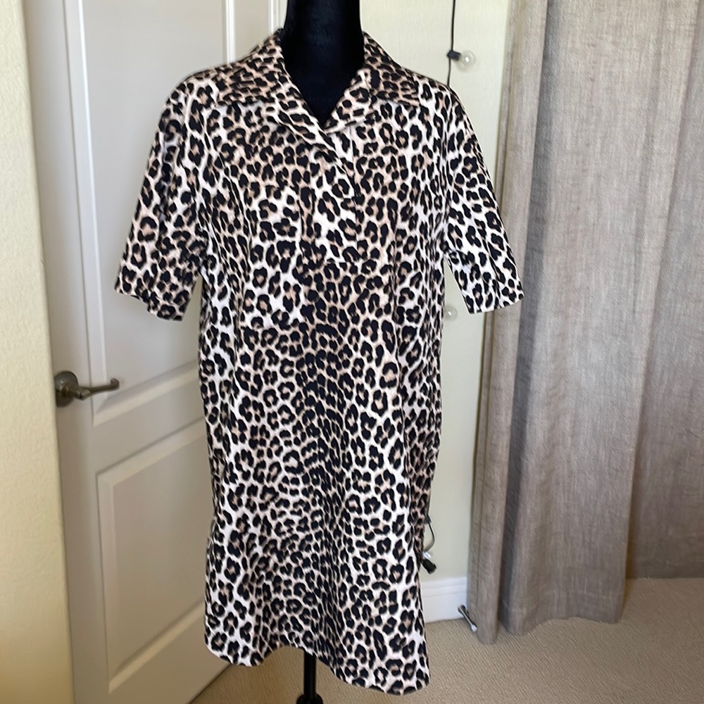 Leopard Print Shirt Dress
